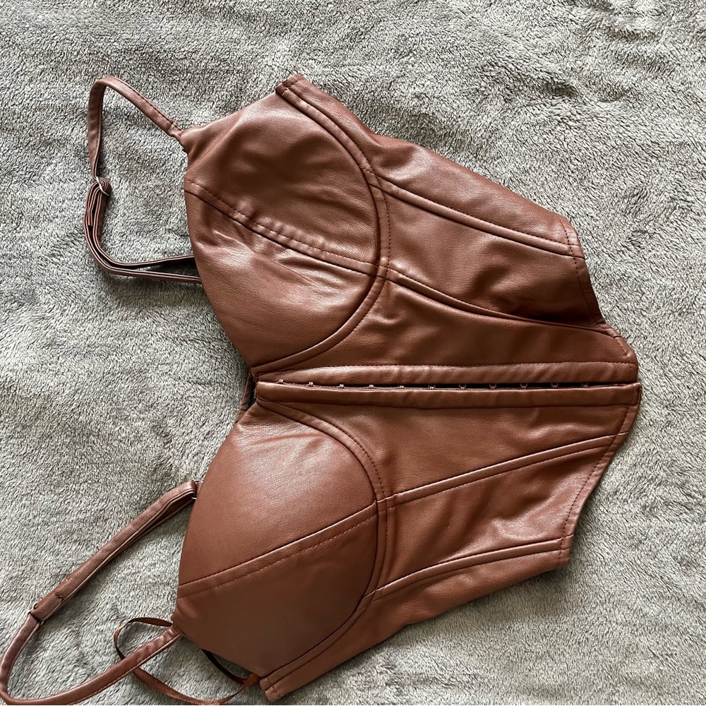 Josquin Brown Bustier Top